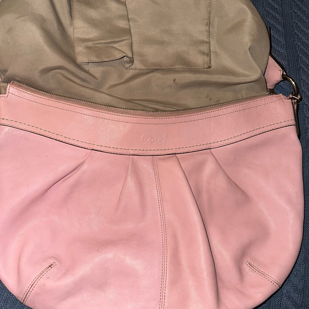 Coach Blush Pink Leather Hobo Bag